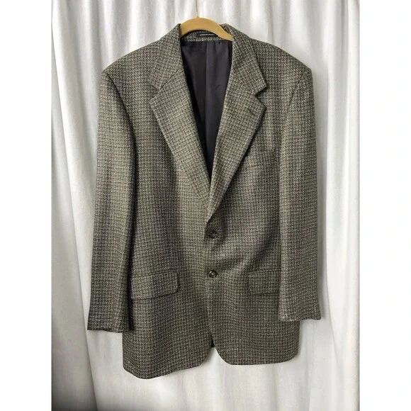 VTG Yves Saint Laurent forDillards Silk Wool Blazer Jacket Size 46R Tweed